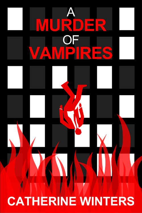 Promotional image two for A MURDER OF VAMPIRES inspired by MAD MEN falling man intro.