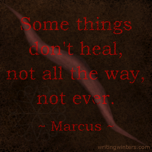 Some things don't heal, not all the way, not ever. -Marcus